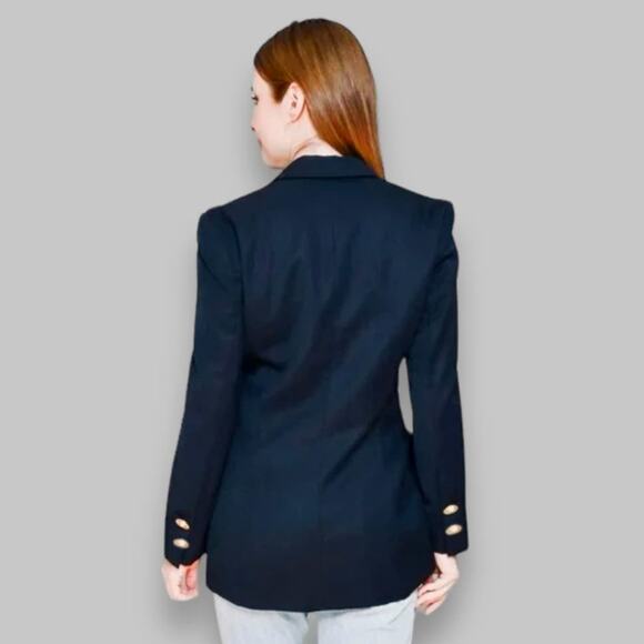 Escada Wool Blazer in Navy Blue | Size 10 - Picture 7 of 9